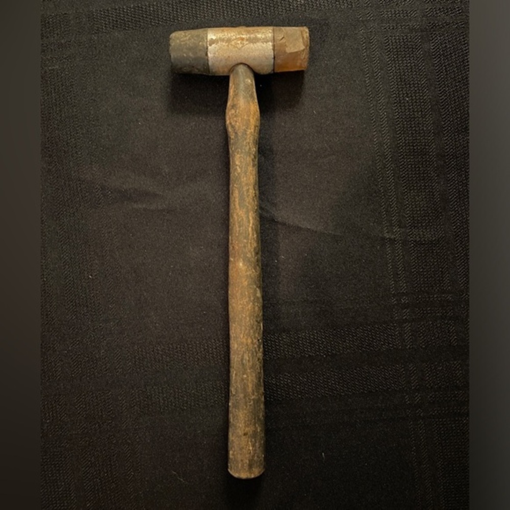 VTG Ten Inch Wooden Handle Rubber Plastic Hammer Mallet Maker’s Mark AC.
